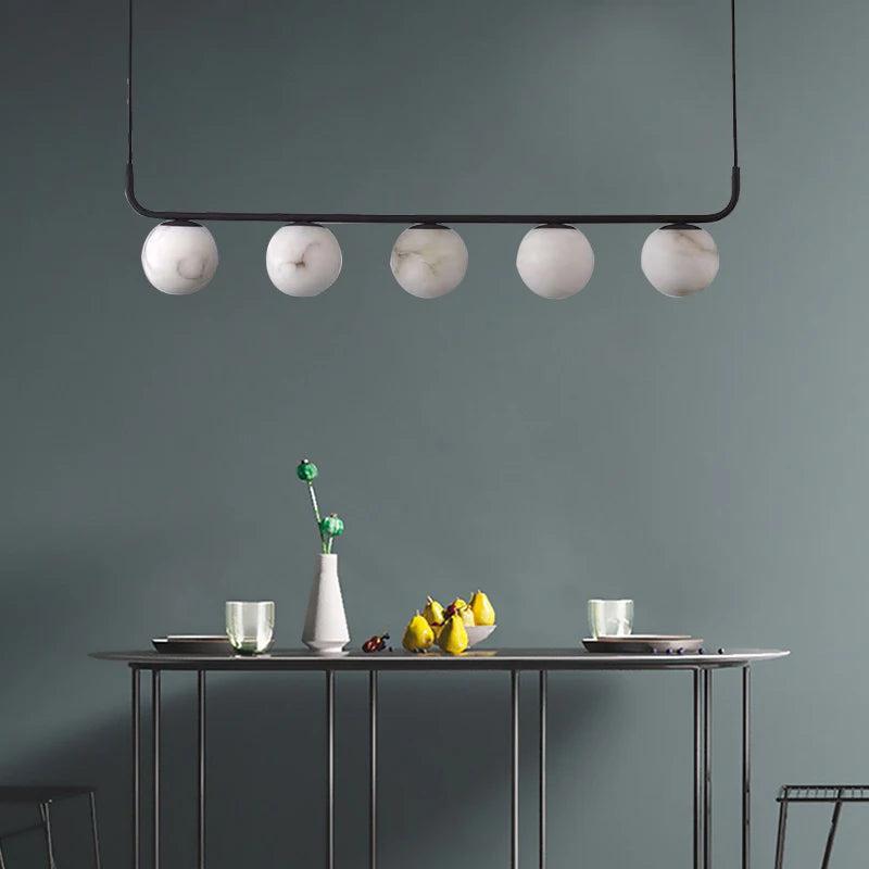 Alabaster Anne Island Chandelier 5 Lights - Blushlighting