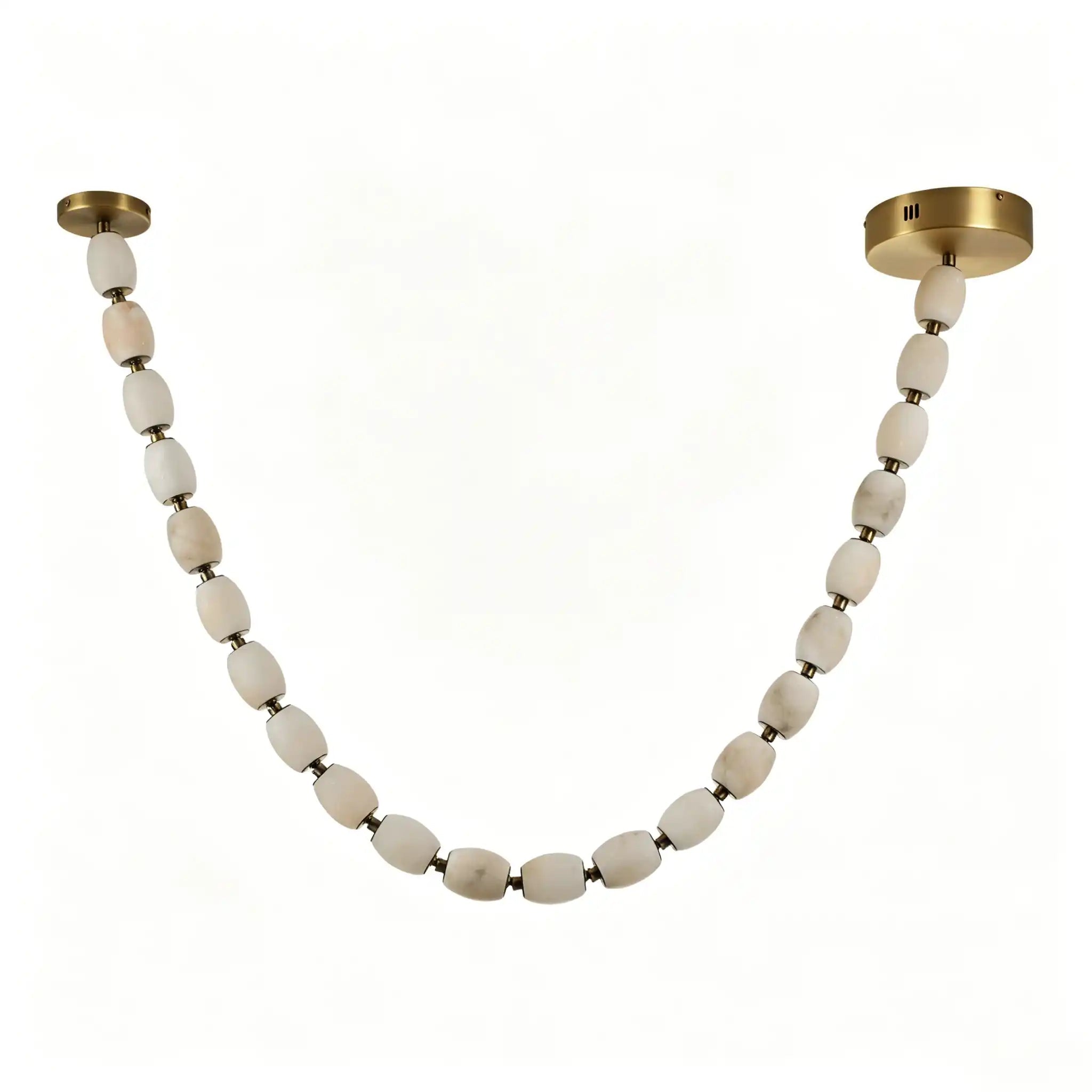 Alabaster Bead LED Pendant Light - L360 × W75 × S100 mm — 4 alabaster beadsBlushlighting