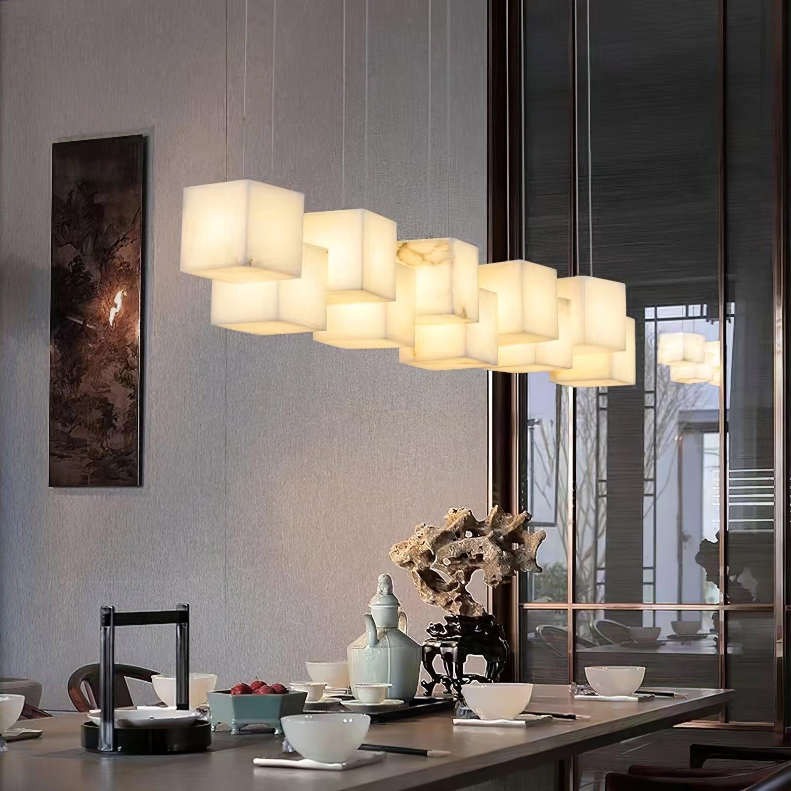 Alabaster Box Linear Chandelier-Blushlighting