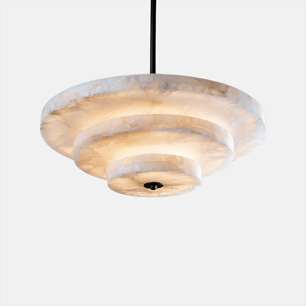 Alabaster Bronze & White LED Chandelier – Elegant 33‑Inch - Blushlighting