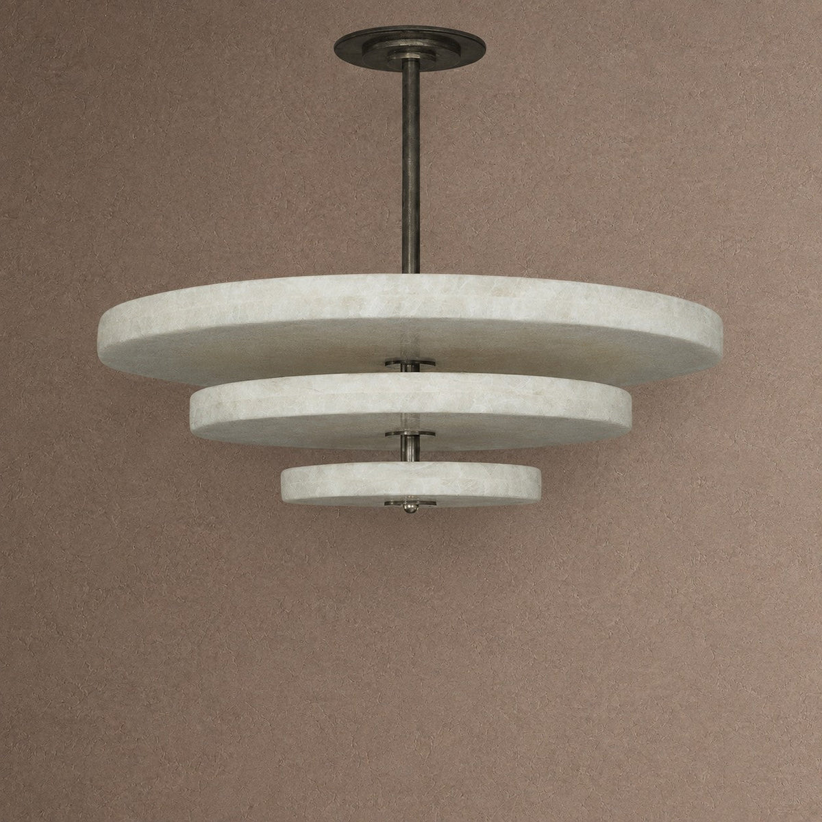 Alabaster Bronze & White LED Chandelier – Elegant 33‑Inch - Blushlighting
