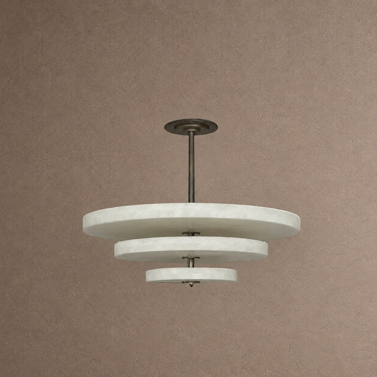 Alabaster Bronze & White LED Chandelier – Elegant 33‑Inch - Blushlighting