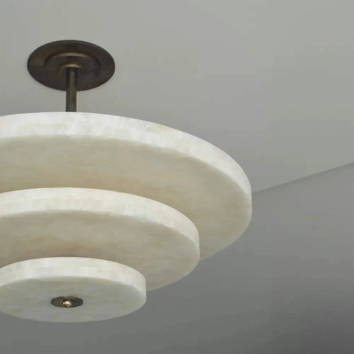 Alabaster Bronze & White LED Chandelier – Elegant 33‑Inch - Blushlighting