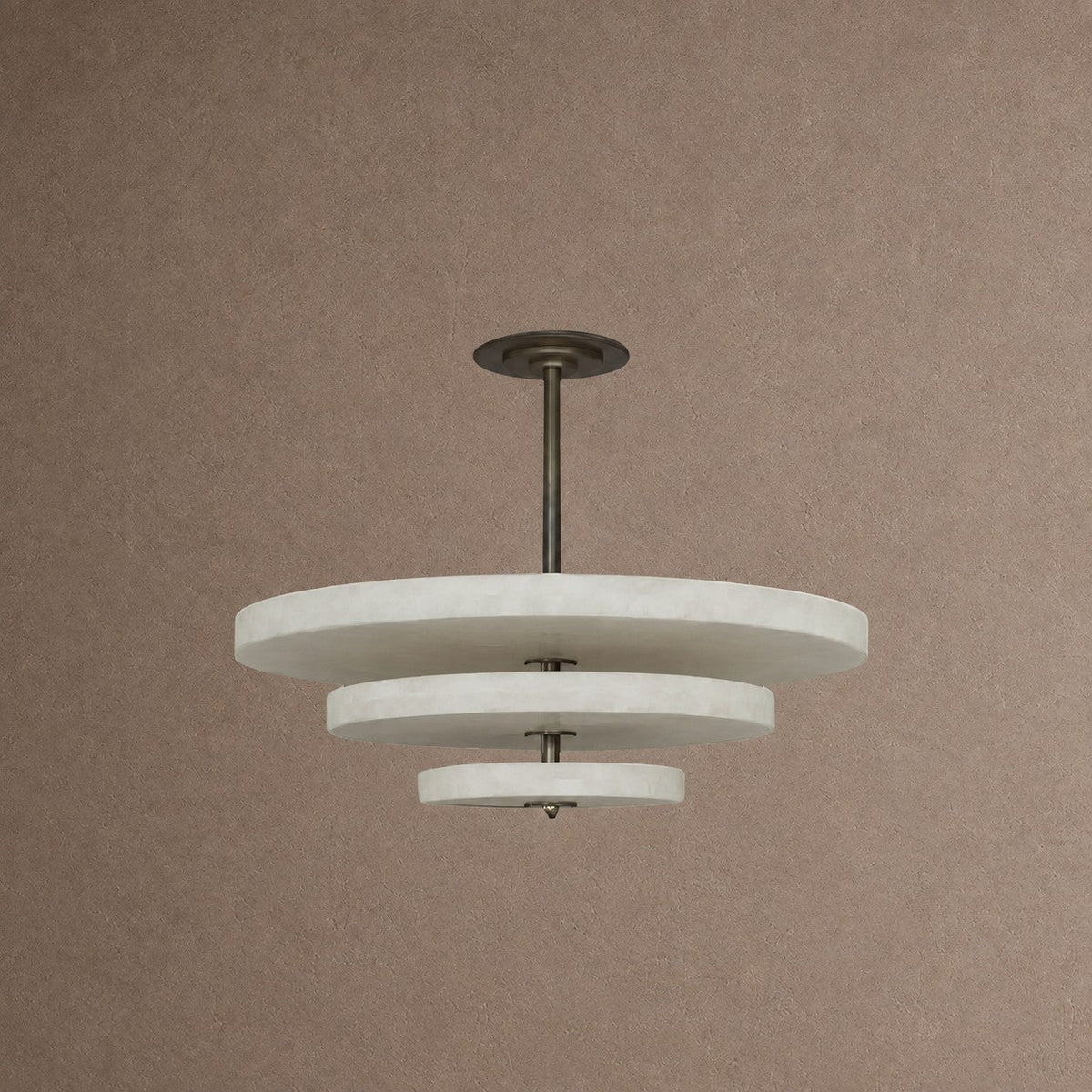Alabaster Bronze & White LED Chandelier – Elegant 33‑Inch - Blushlighting