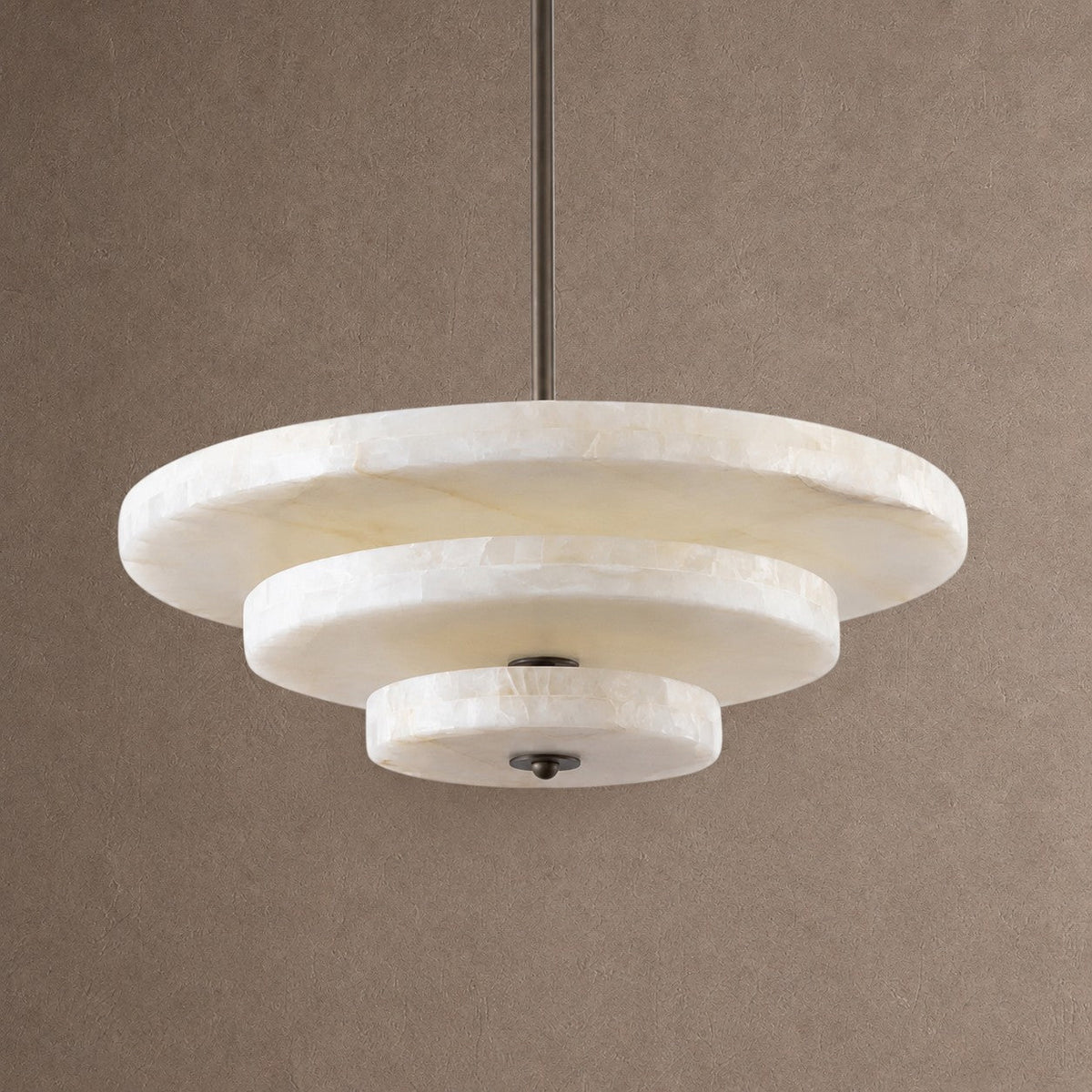 Alabaster Bronze & White LED Chandelier – Elegant 33‑Inch - Blushlighting