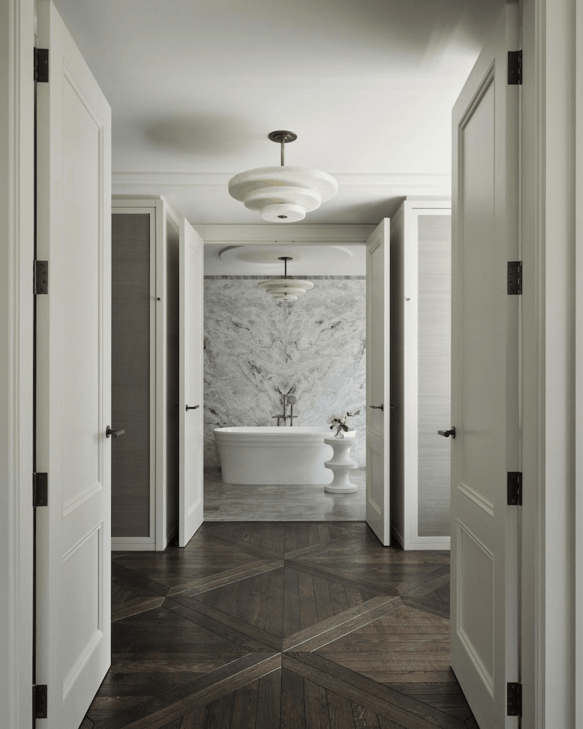 Alabaster Bronze & White LED Chandelier – Elegant 33‑Inch - Blushlighting