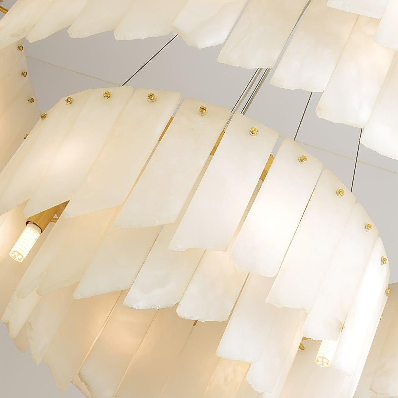 Alabaster Cascade Tiered Chandelier - ∅ 22.4″ x H 59″ / Dia 57cm x H 150cmBrass & WhiteBlushlighting