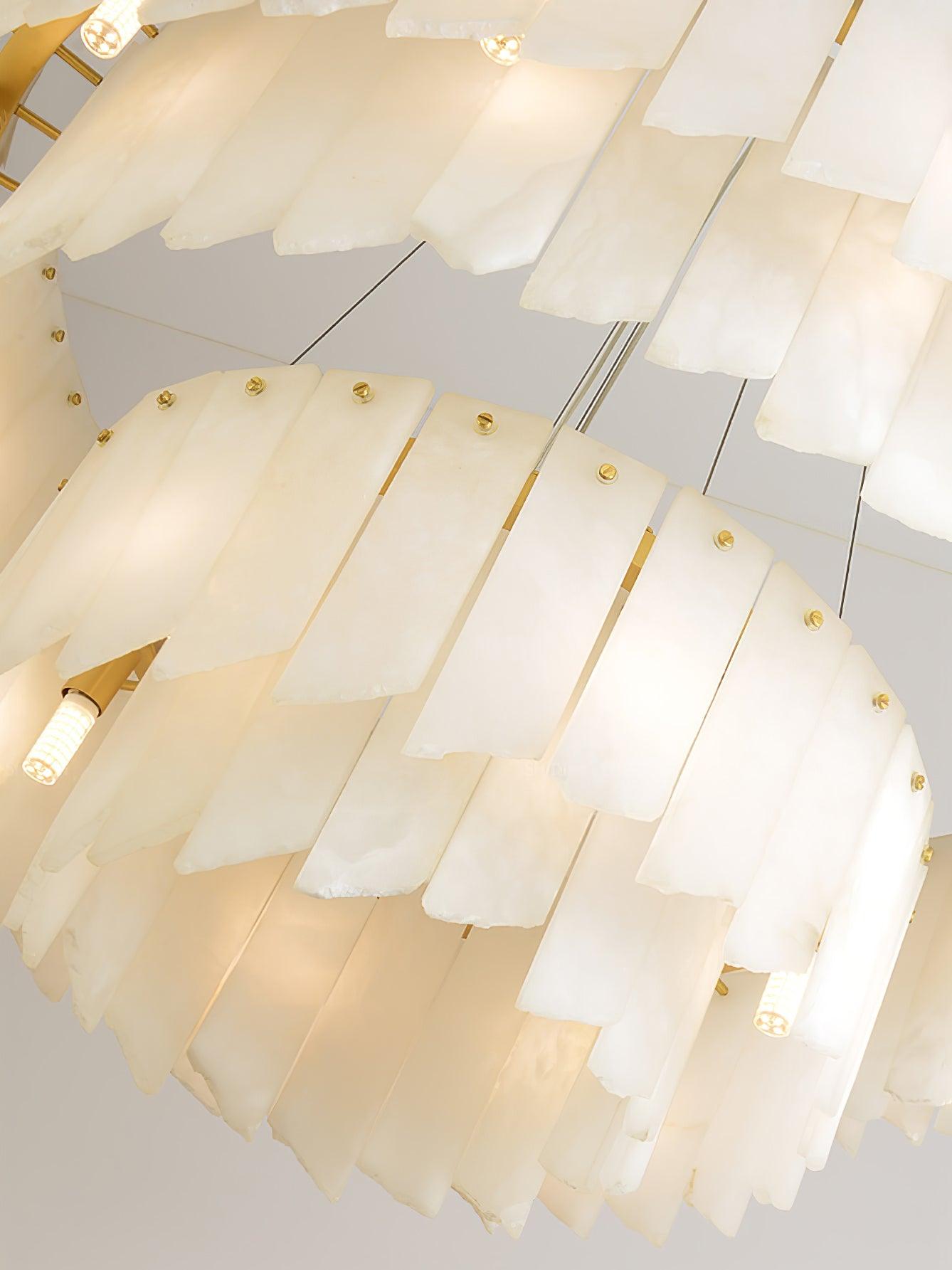Alabaster Cascade Tiered Chandelier - ∅ 22.4″ x H 59″ / Dia 57cm x H 150cmBrass & WhiteBlushlighting