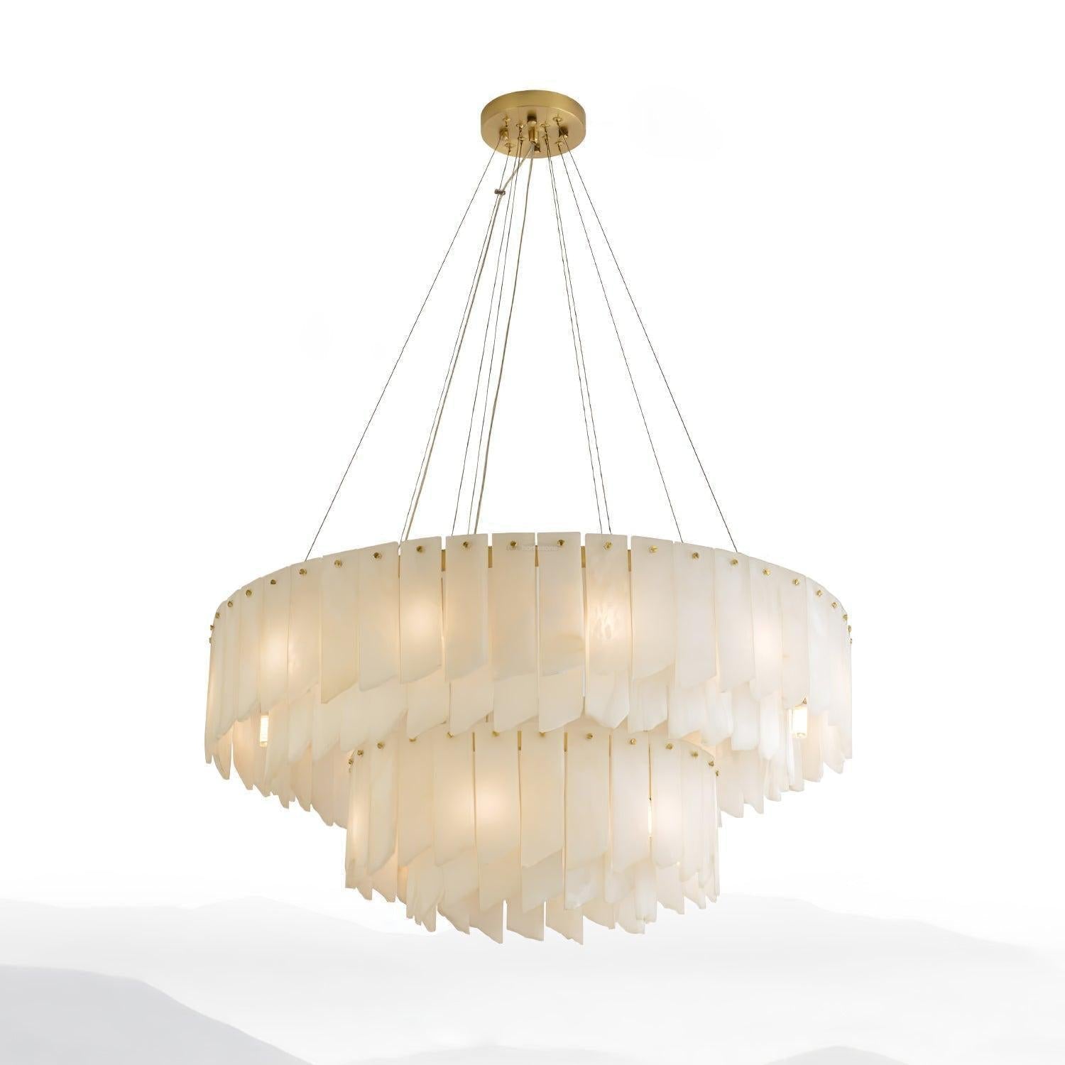 Alabaster Cascade Tiered Chandelier 27.6-Blushlighting