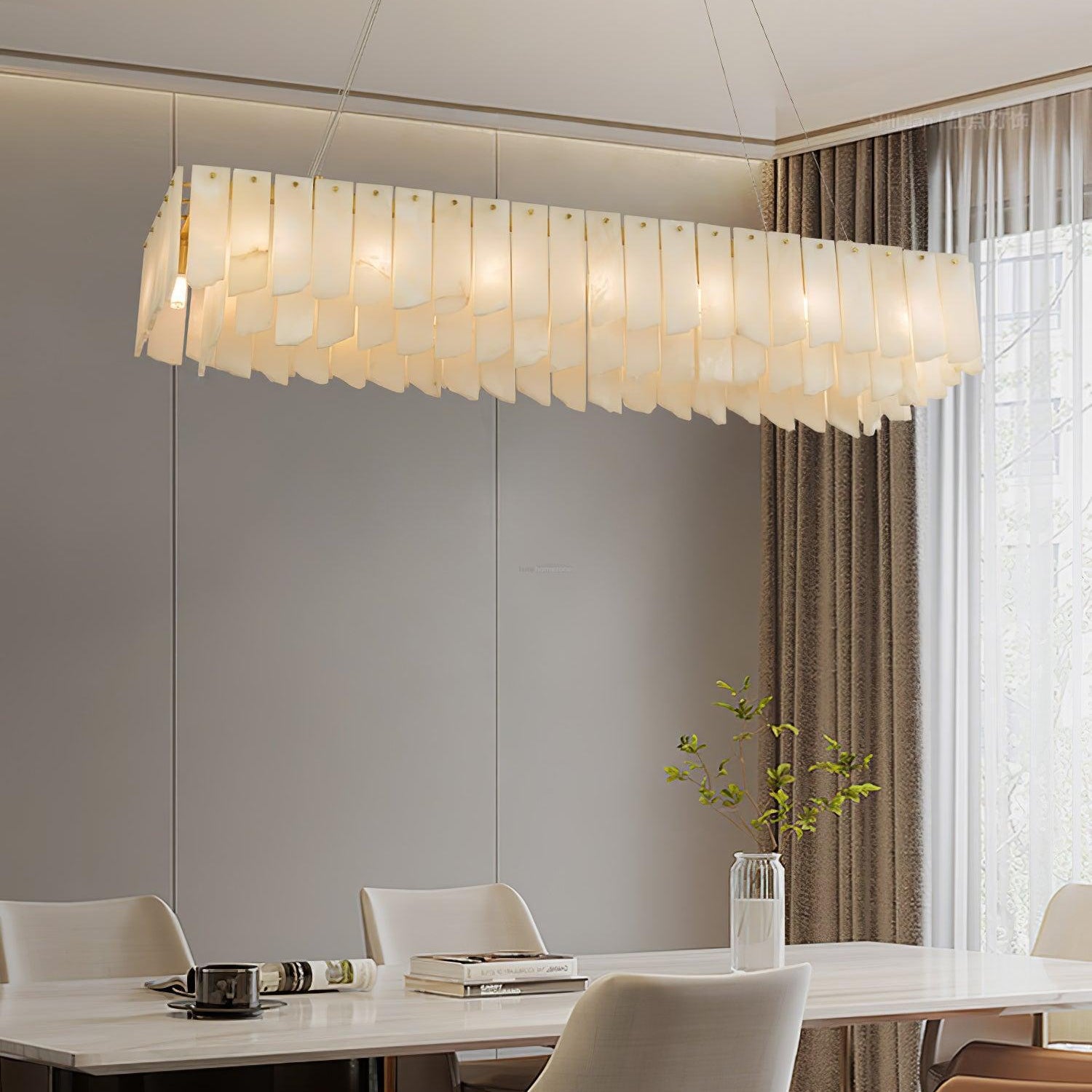 Alabaster Cascade Tiered Chandelier 27.6-Blushlighting