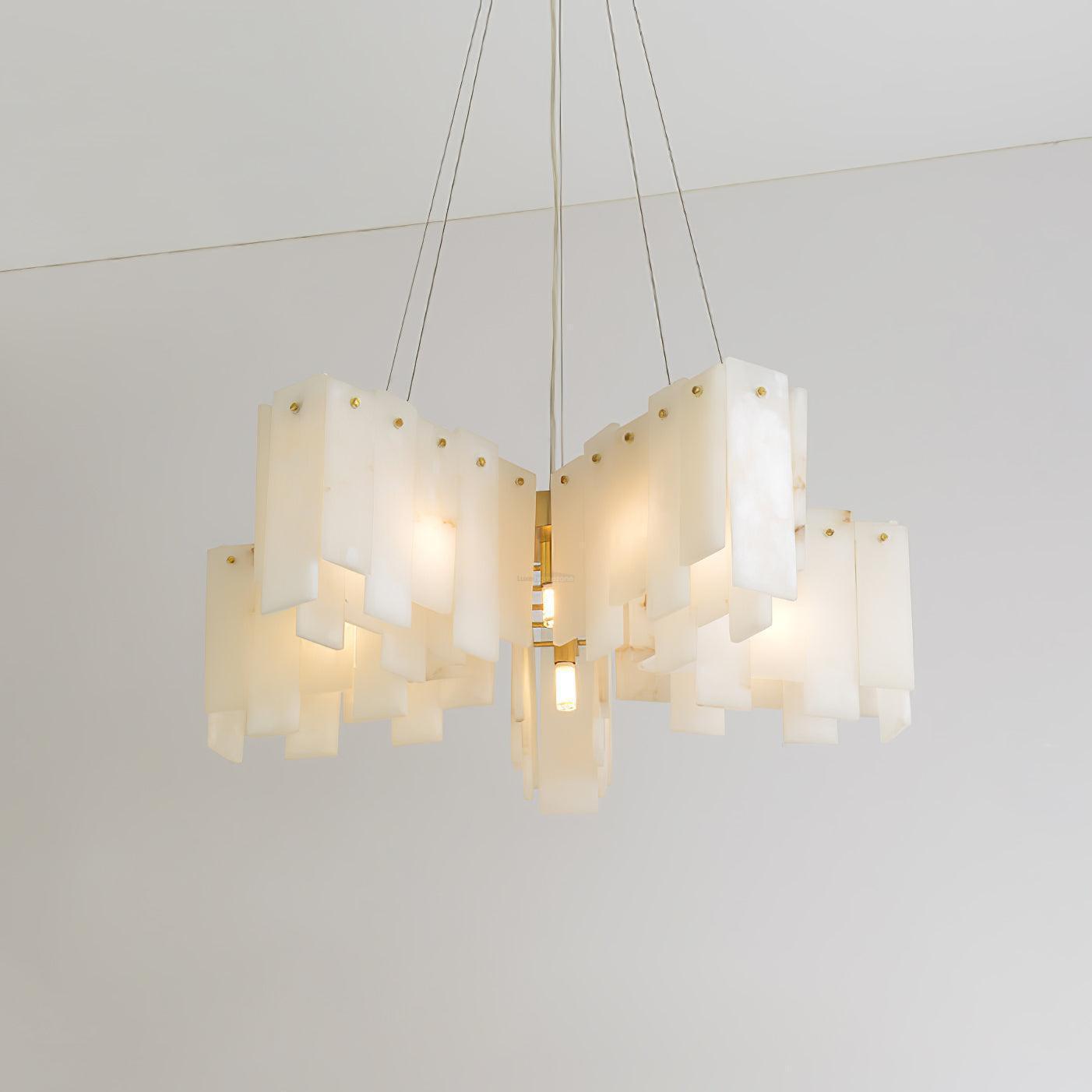 Alabaster Cascade Tiered Chandelier 27.6-Blushlighting