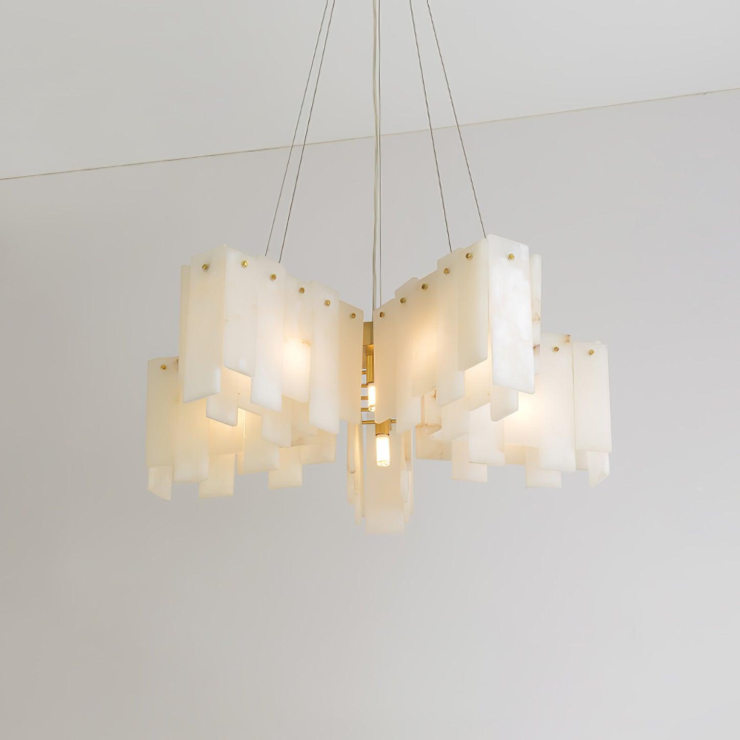 Alabaster Cascade Tiered Chandelier - ∅ 22.4″ x H 59″ / Dia 57cm x H 150cmBrass & WhiteBlushlighting