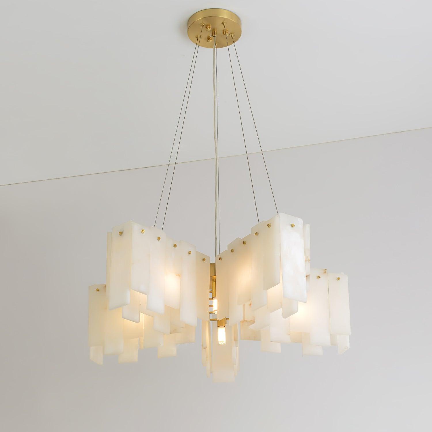 Alabaster Cascade Tiered Chandelier - ∅ 25.6″ x H 59″ / Dia 65cm x H 150cmBrass & WhiteBlushlighting