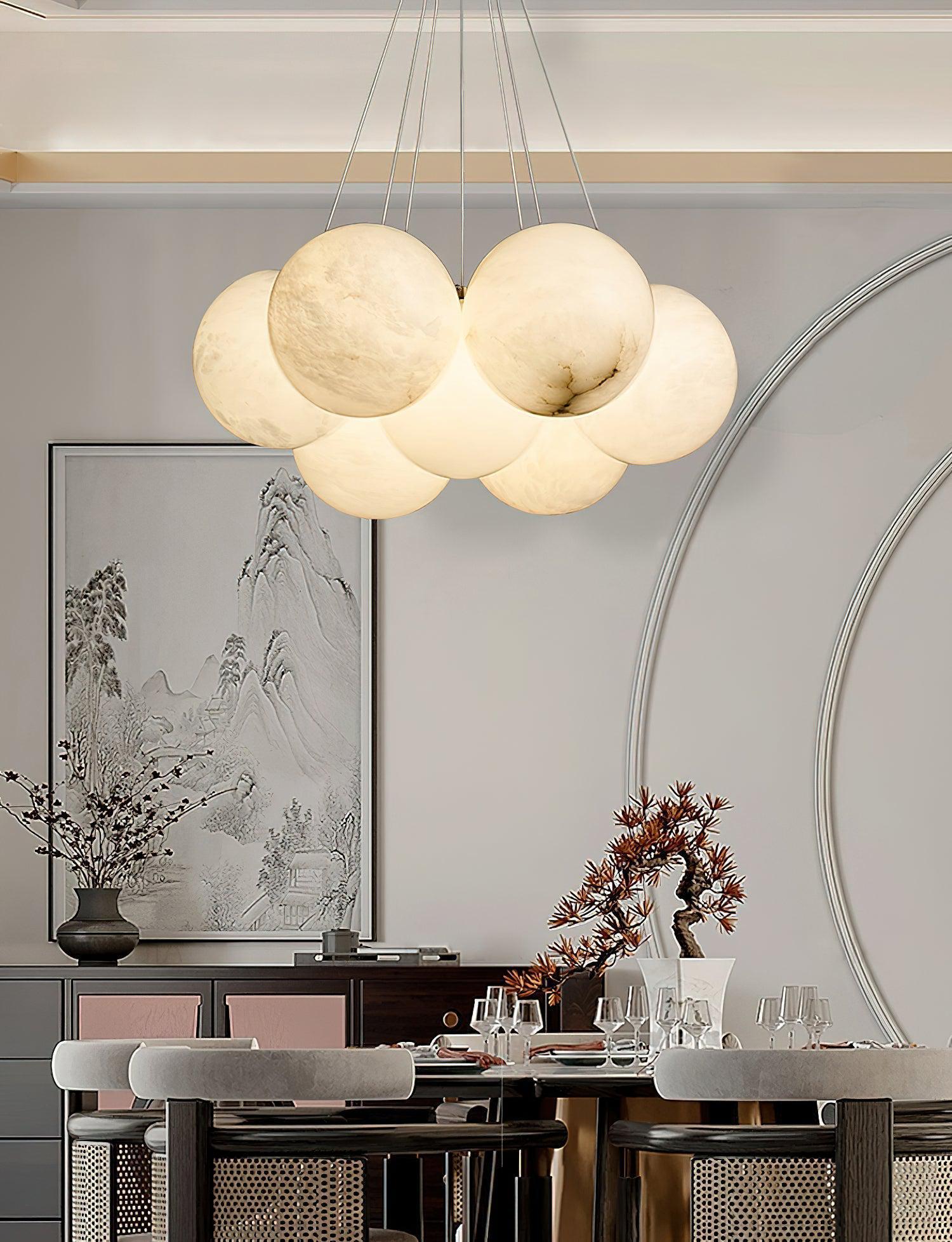 Alabaster Ceiling Pendant - 7 HEADS D 40CM X H 200CM / ∅ 15.7″ X H 78.7″Blushlighting