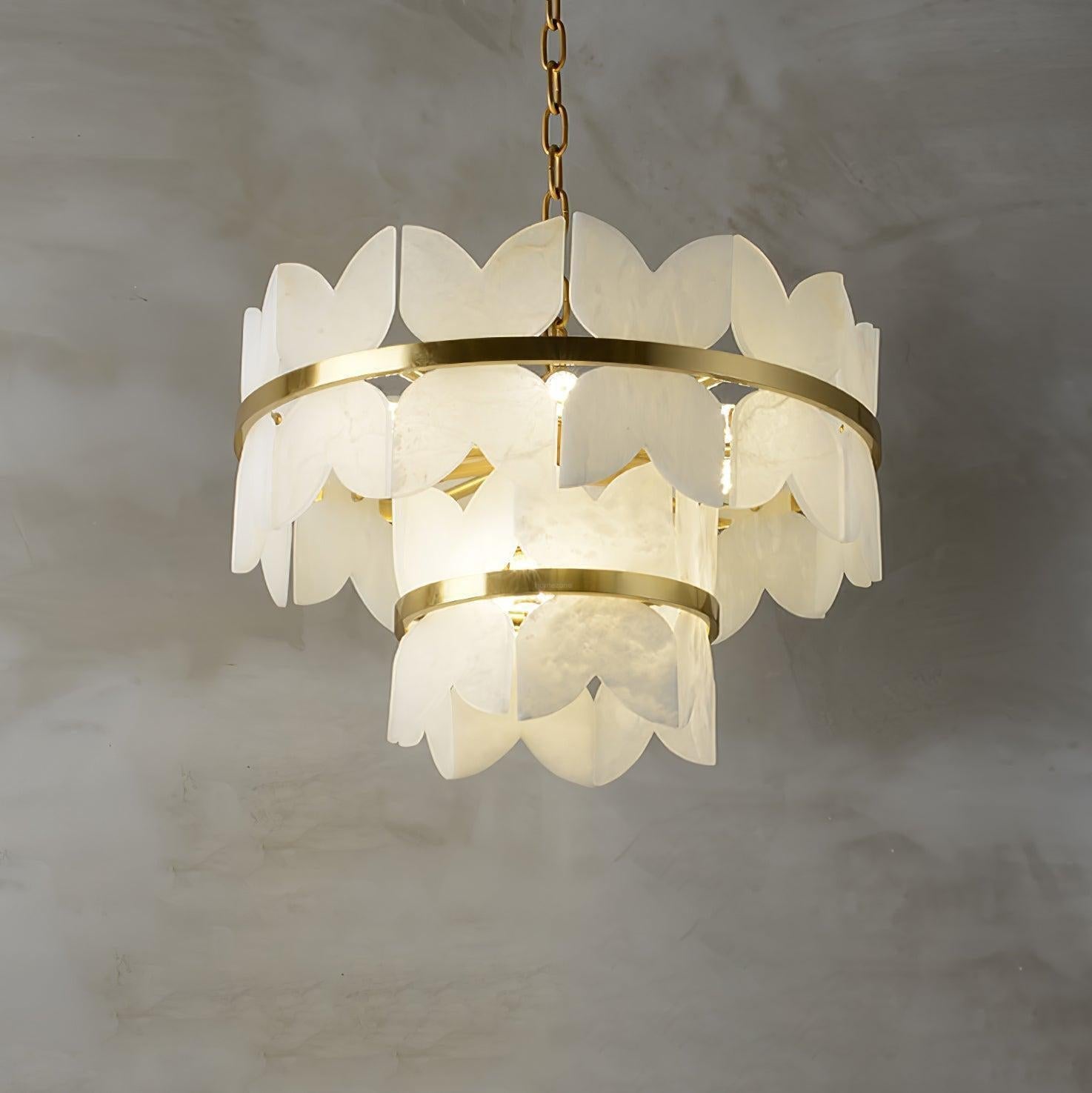 Alabaster Cloudscape Chandelier with 1/2 layer-2 layers 21.7" x H 14.2" / Dia 55cm x H 36cm-Blushlighting
