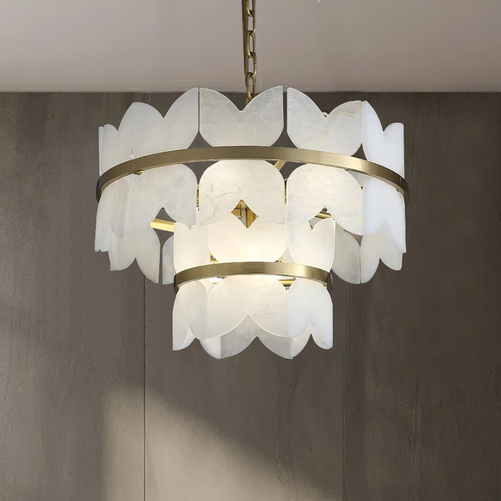 Alabaster Cloudscape Chandelier with 1/2 layer - 2 layers Long L 39.4" x W 13.8" x H 14.2" / L 100cm x W 35cm x H 36cmBlushlighting
