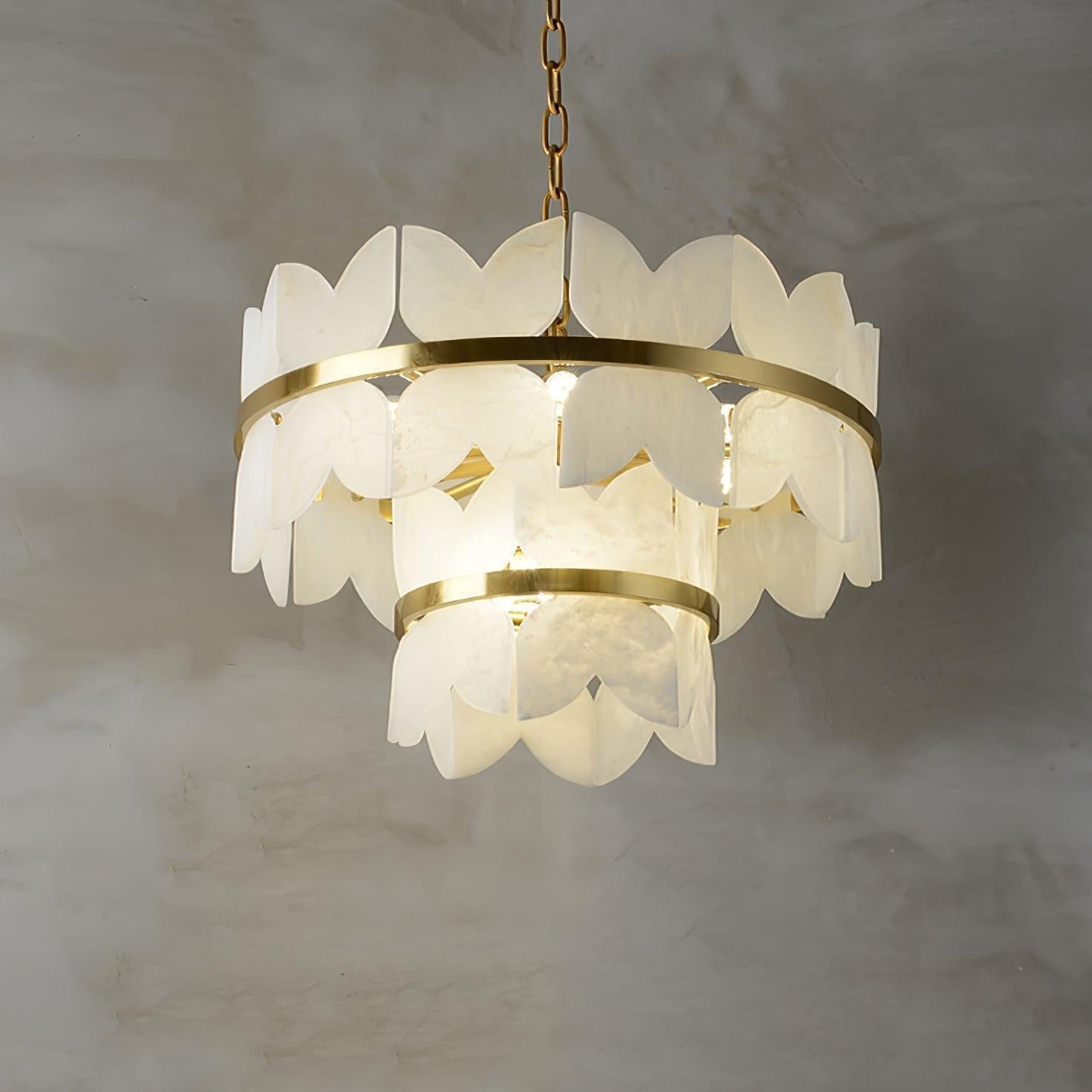 Alabaster Cloudscape Chandelier with 1/2 layer - 2 layers 21.7" x H 14.2" / Dia 55cm x H 36cmBlushlighting
