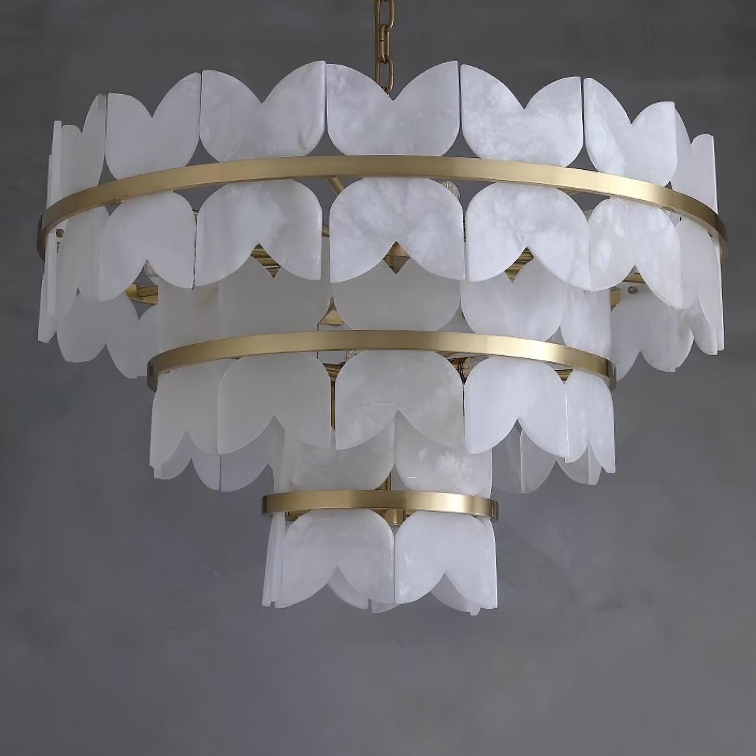 Alabaster Cloudscape Chandelier with 1/2 layer - 2 layers Long L 39.4" x W 13.8" x H 14.2" / L 100cm x W 35cm x H 36cmBlushlighting