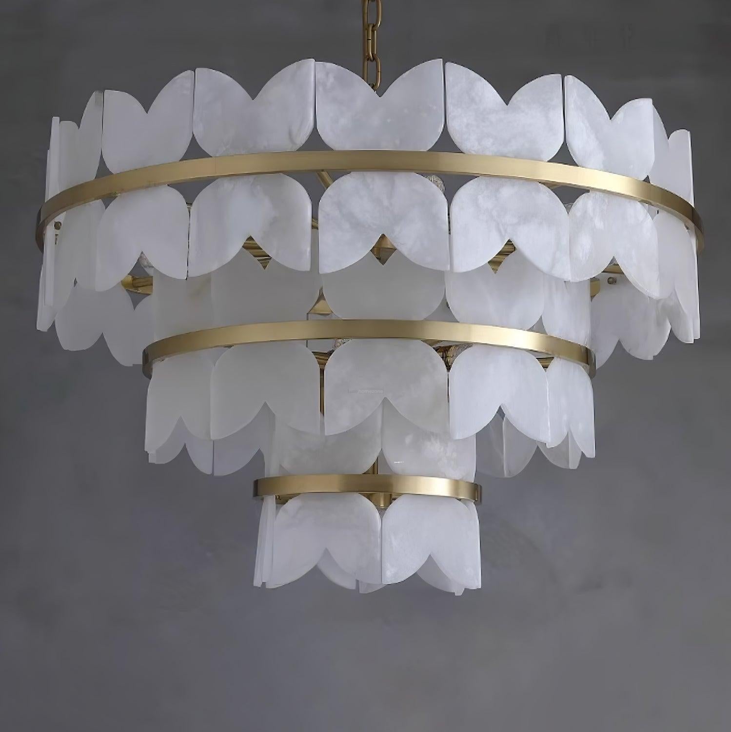 Alabaster Cloudscape Chandelier with 1/2 layer - 2 layers Long L 39.4" x W 13.8" x H 14.2" / L 100cm x W 35cm x H 36cmBlushlighting