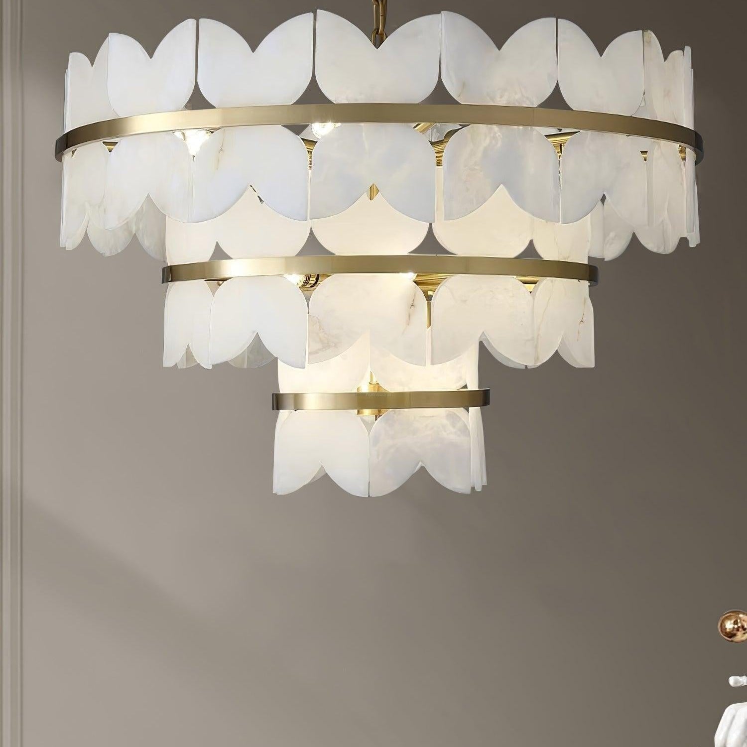 Alabaster Cloudscape Chandelier with 1/2 layer - 2 layers Long L 39.4" x W 13.8" x H 14.2" / L 100cm x W 35cm x H 36cmBlushlighting