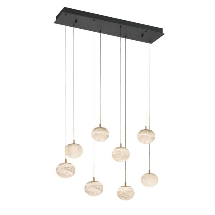 Alabaster Codri Linear LED Chandelier - Matte Black8 LightBlushlighting