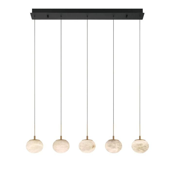 Alabaster Codri Linear LED Chandelier - Matte Black5 LightBlushlighting