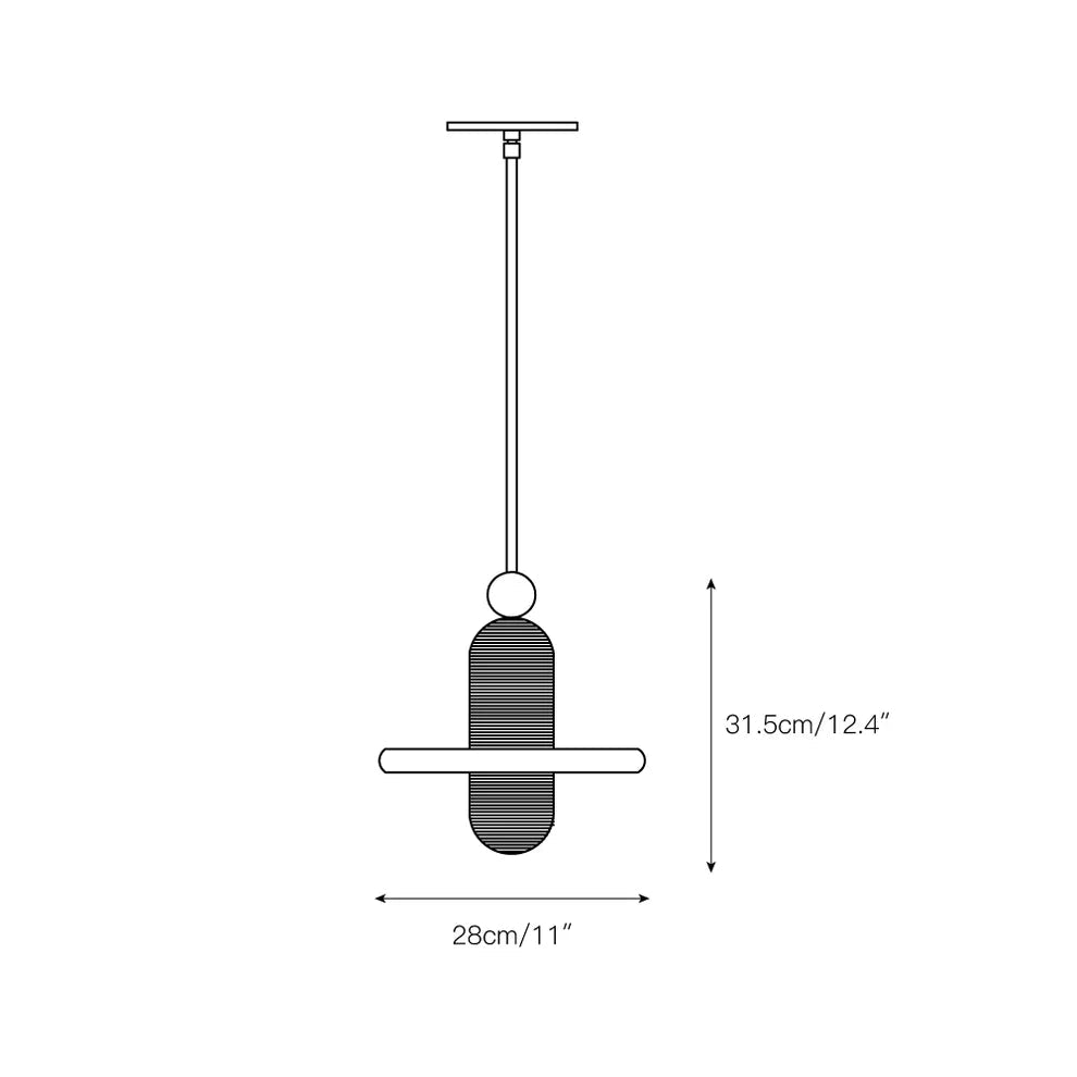 Alabaster Comet Pendant Lamp - D 28cm x H 31.5cm / ∅ 11″ x H 12.4″BlackWarm LightBlushlighting