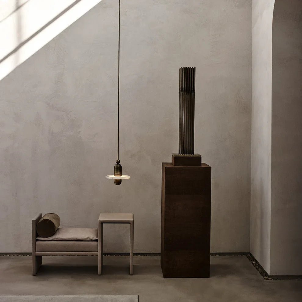 Alabaster Comet Pendant Lamp - D 40cm x H 45cm / ∅ 15.7″ x H 17.7″BlackWarm LightBlushlighting