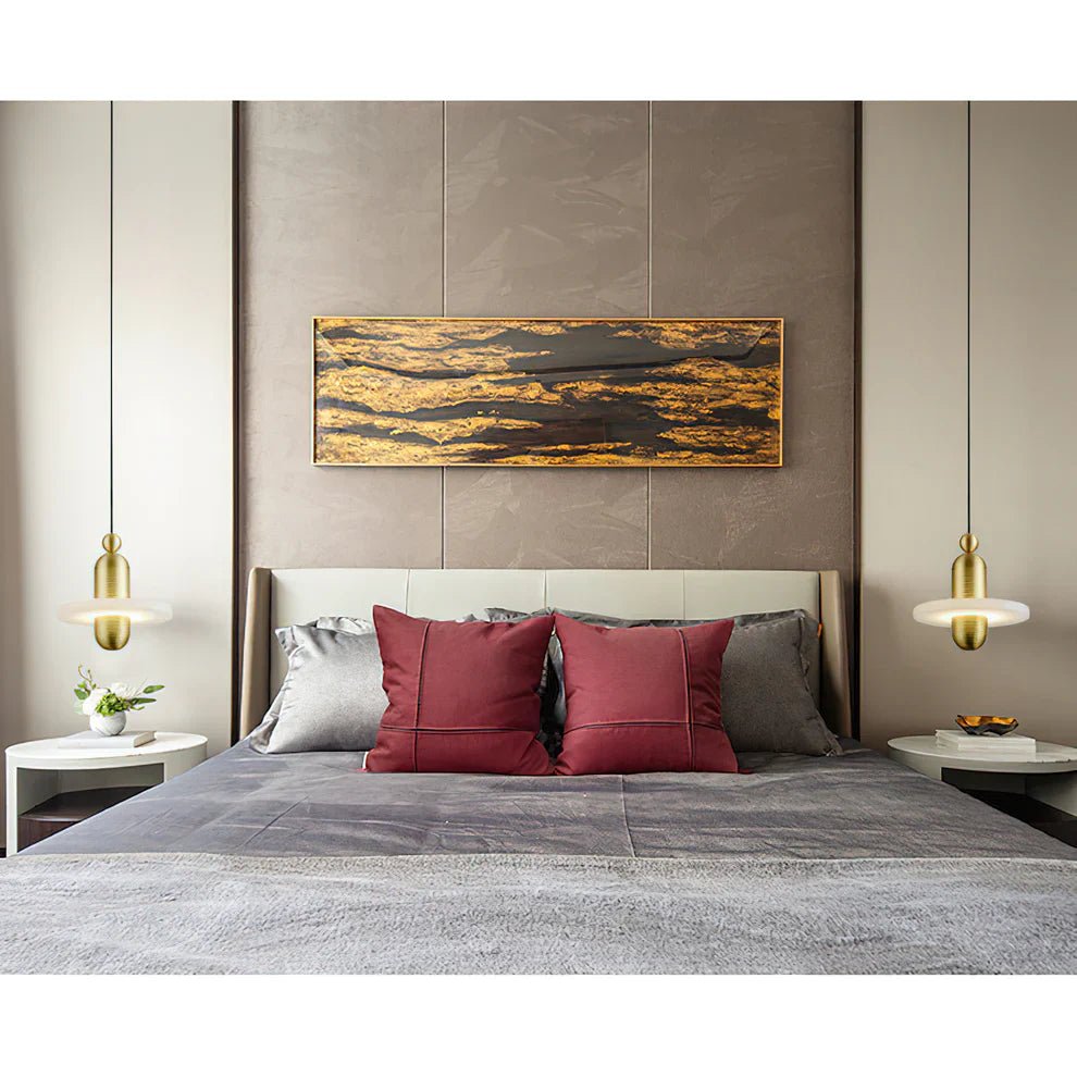 Alabaster Comet Pendant Lamp - D 28cm x H 31.5cm / ∅ 11″ x H 12.4″BlackWarm LightBlushlighting