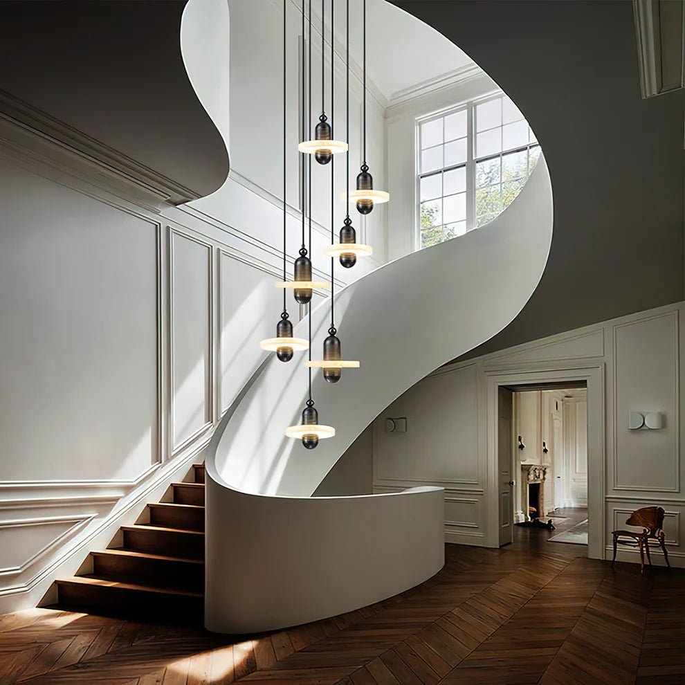 Alabaster Comet Pendant Lamp - D 40cm x H 45cm / ∅ 15.7″ x H 17.7″BlackWarm LightBlushlighting