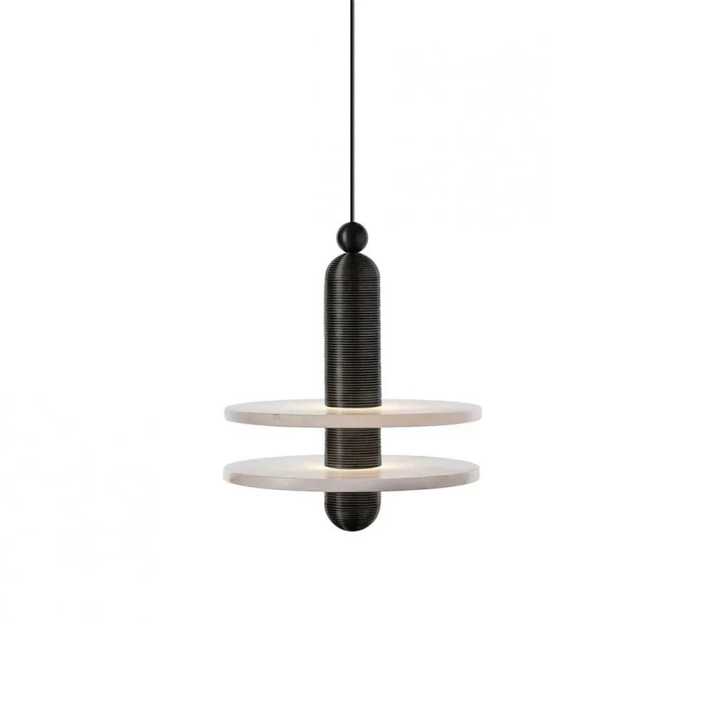 Alabaster Comet Pendant Lamp - D 40cm x H 45cm / ∅ 15.7″ x H 17.7″BlackWarm LightBlushlighting