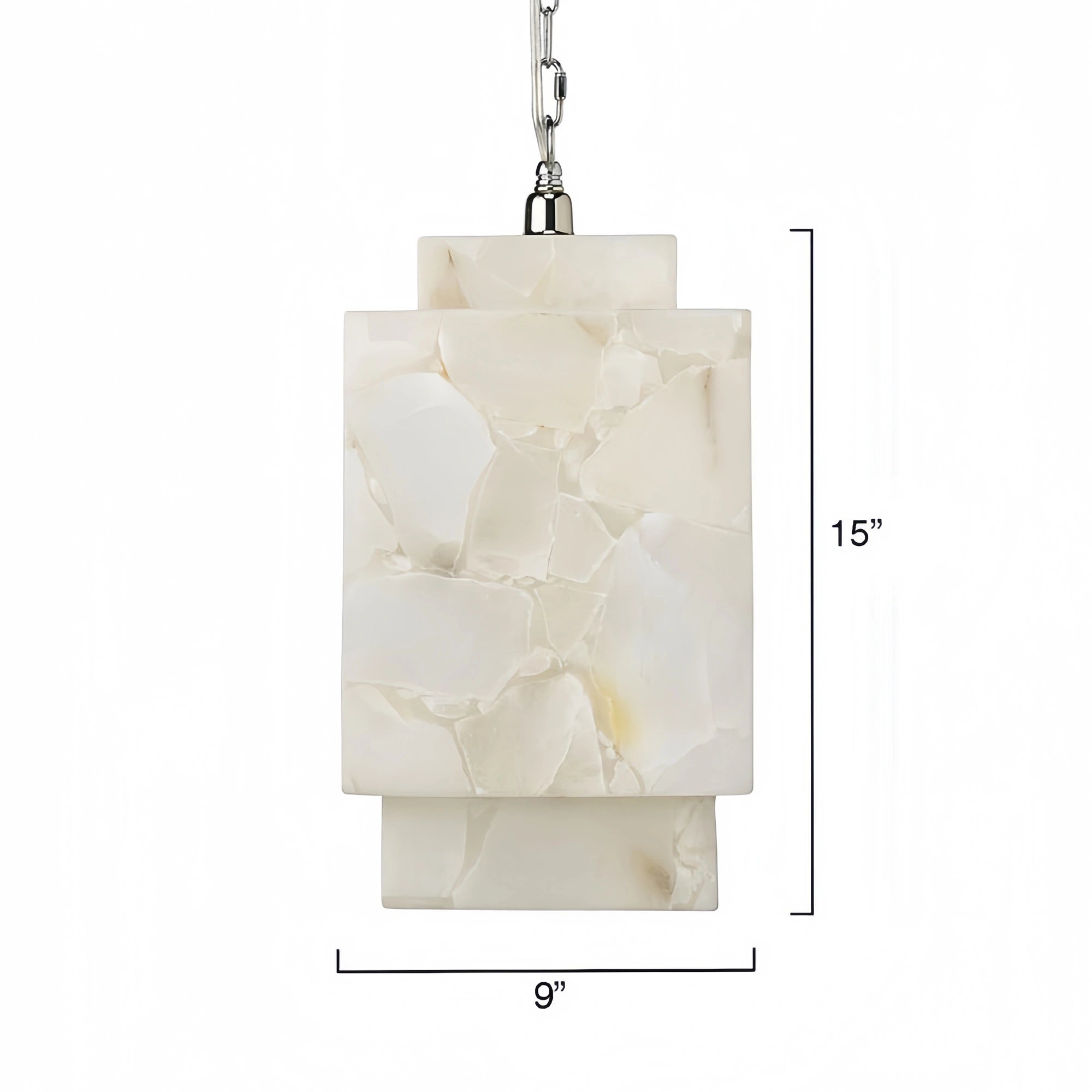 Alabaster Cube Pendant Light-Blushlighting-Blushlighting