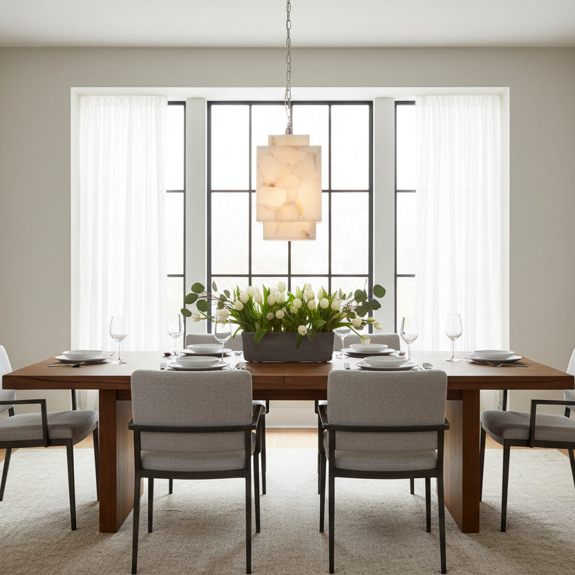 Alabaster Cube Pendant Light-Blushlighting-Blushlighting