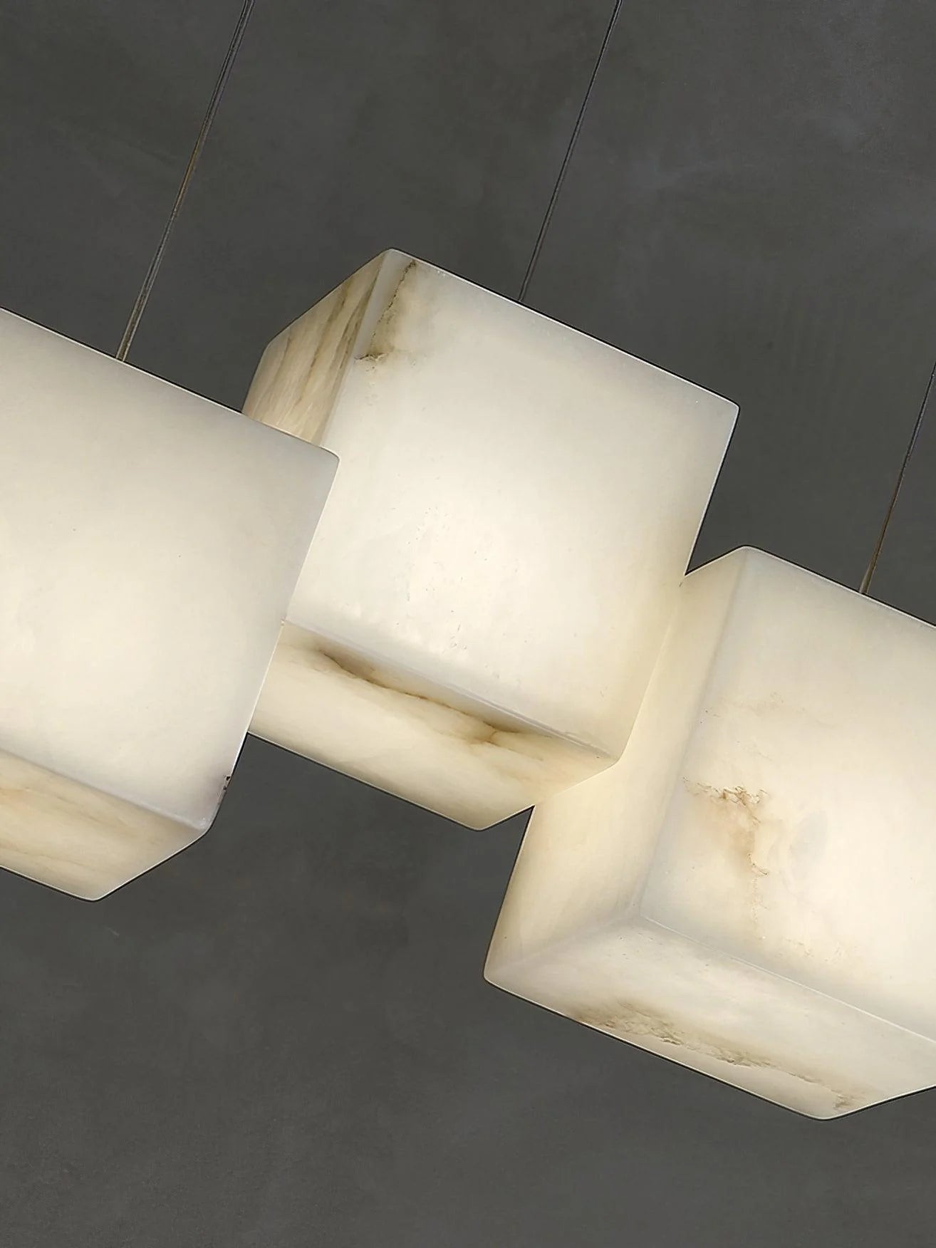 Alabaster Cubic Linear Chandelier-Chandelier-Blushlighting