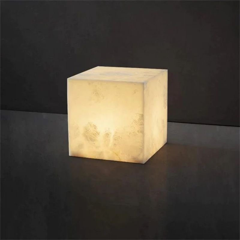 Alabaster Cubic Linear Chandelier - 6 Lights: 28.3" LBlushlighting