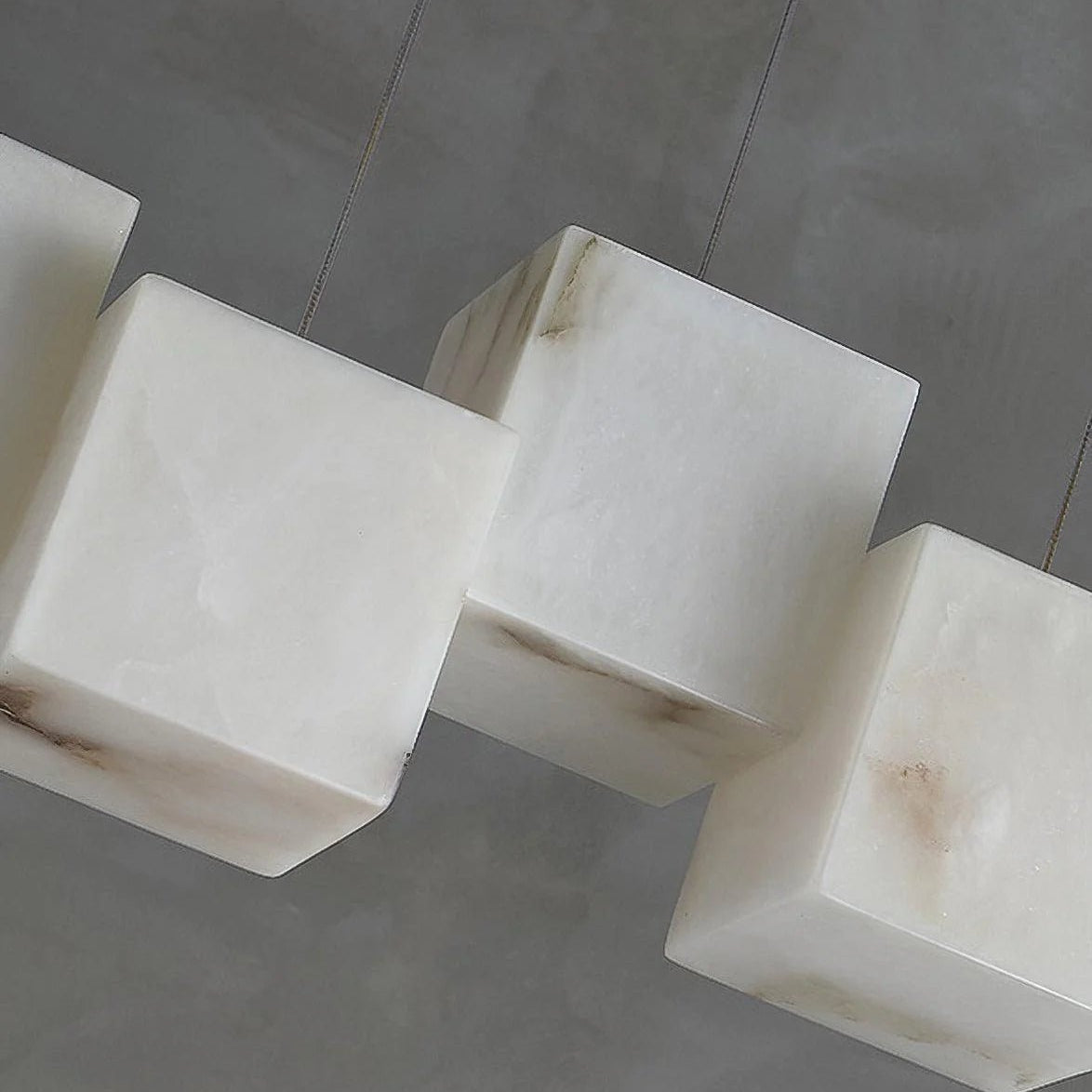 Alabaster Cubic Linear Chandelier - 10 Lights: 47.2" LBlushlighting