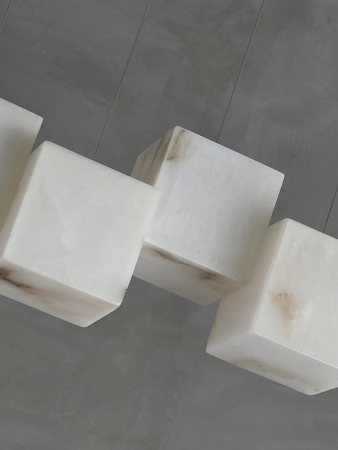Alabaster Cubic Linear Chandelier - 10 Lights: 47.2" LBlushlighting