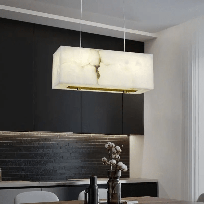 Alabaster Cuboid Dining Room Chandelier - Blushlighting