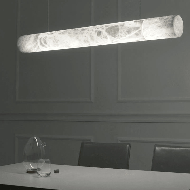 Alabaster Cylindrical Linear Pendant Light - Blushlighting