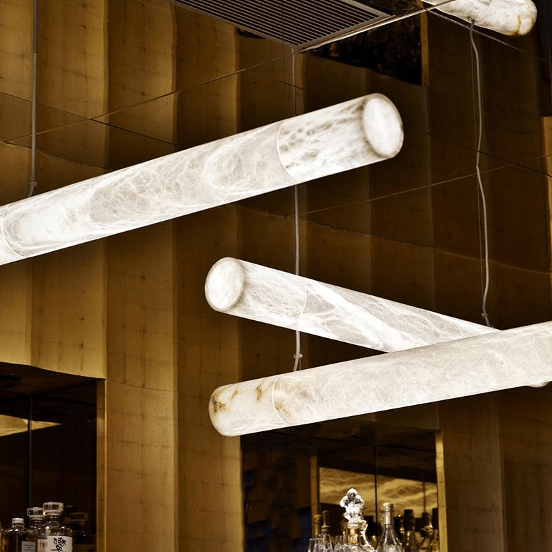 Alabaster Cylindrical Linear Pendant Light - Blushlighting