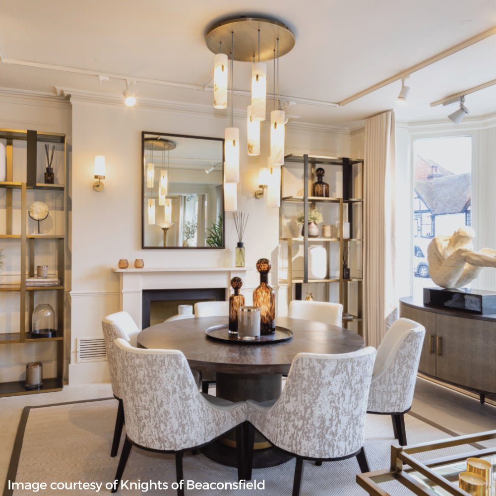 Alabaster Deco Cluster Chandelier-Chandelier-Blushlighting-7-Light Cluster-Blushlighting