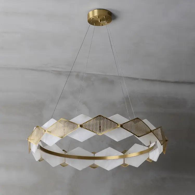 Alabaster Diamond Shaped Modern Chandelier - 23.62"D*19.68"HBlushlighting