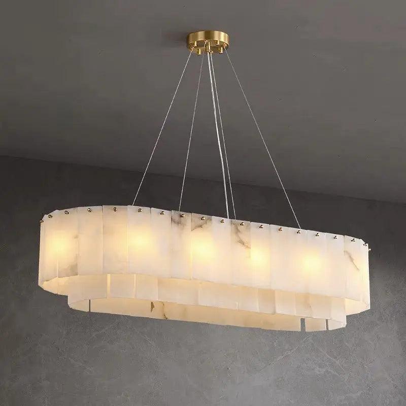 Alabaster Dining Room Round Chandelier Lighting - Blushlighting