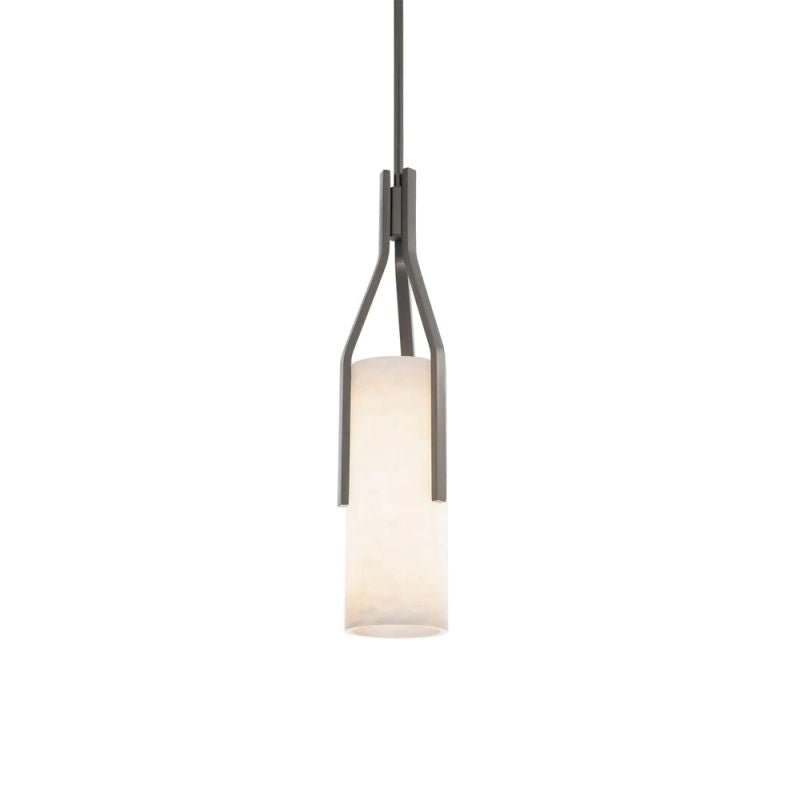 Alabaster Firenze 22in LED Pendant - Antique NickelBlushlighting