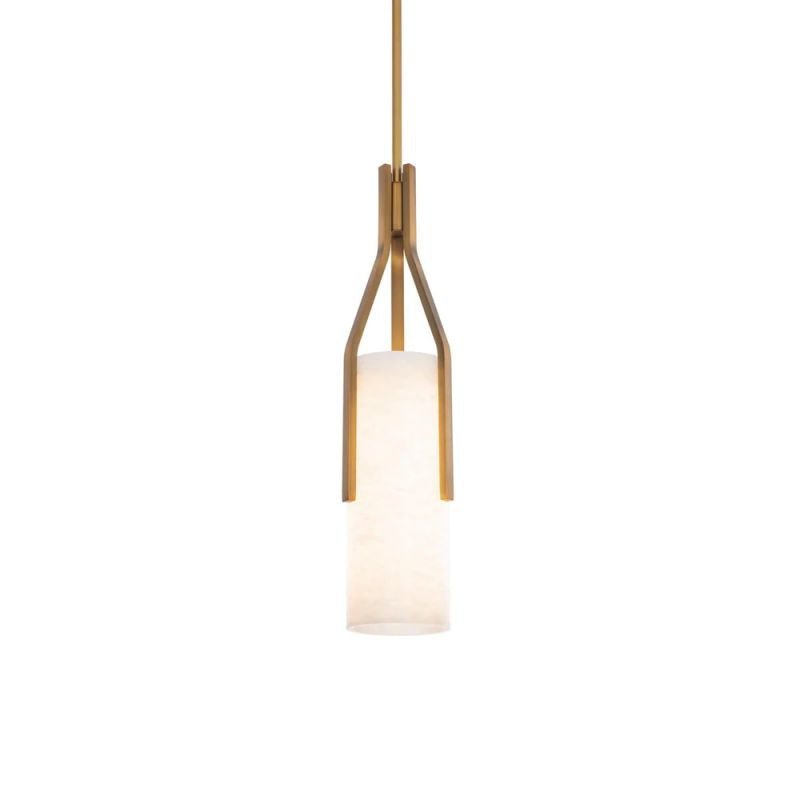 Alabaster Firenze 22in LED Pendant - BrassBlushlighting