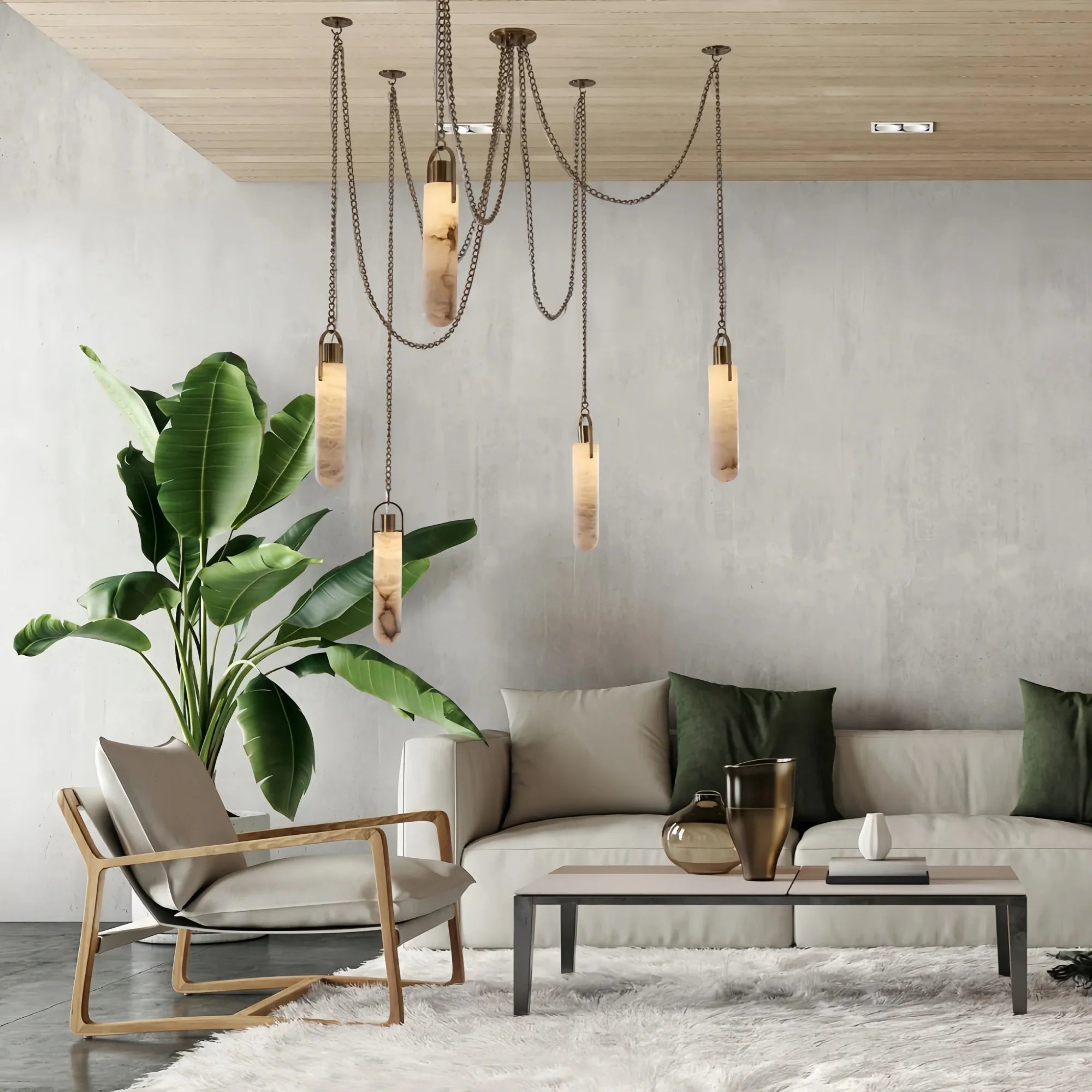 Alabaster Flint 1 Light LED Multi-Drop Pendant-Pendant for living room,Pendant for kitchen,Pendant for bathrooms,Pendant for bedrooms,Pendant for foyer,Pendant for stairways,Pendant for dining room-Blushlighting