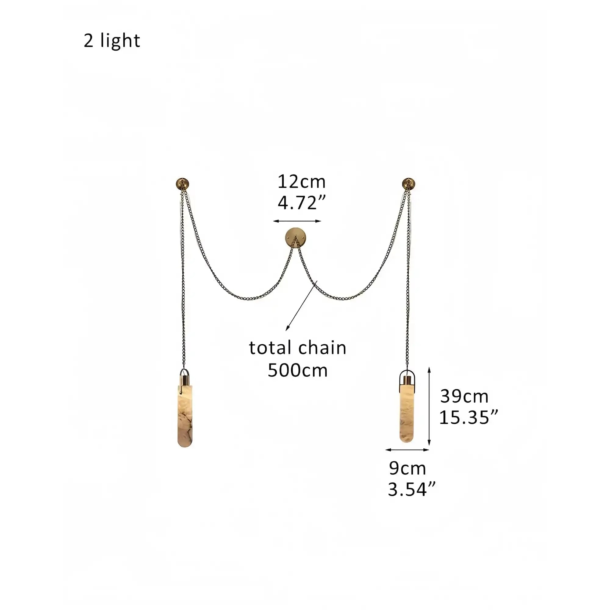 Alabaster Flint 1/2/3/5/7/9/12/15 - Light LED Multi - Drop Pendant - 2 lightsBlushlighting