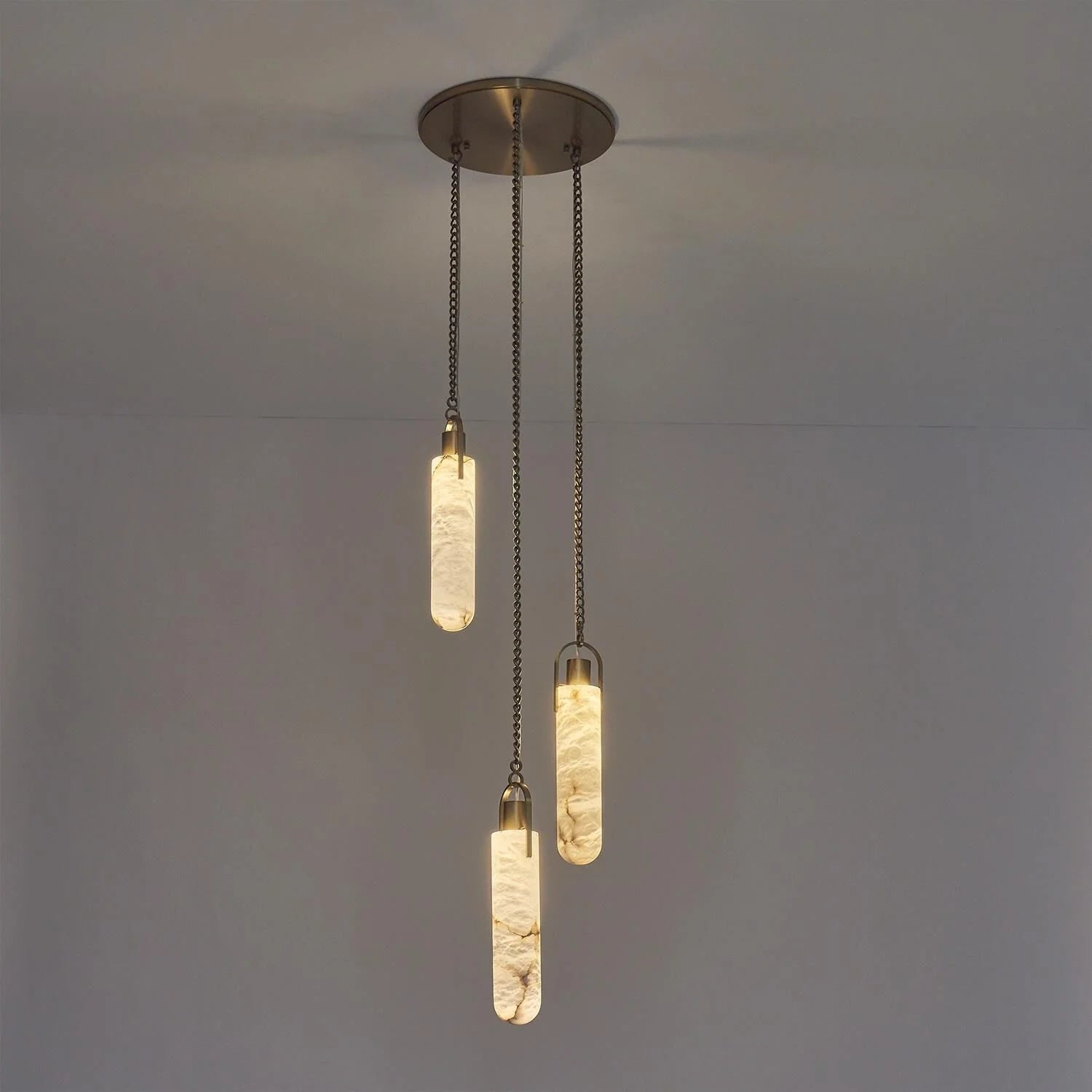 Alabaster Flint 3 light Additions Multi Light Staircase Pendant - Blushlighting