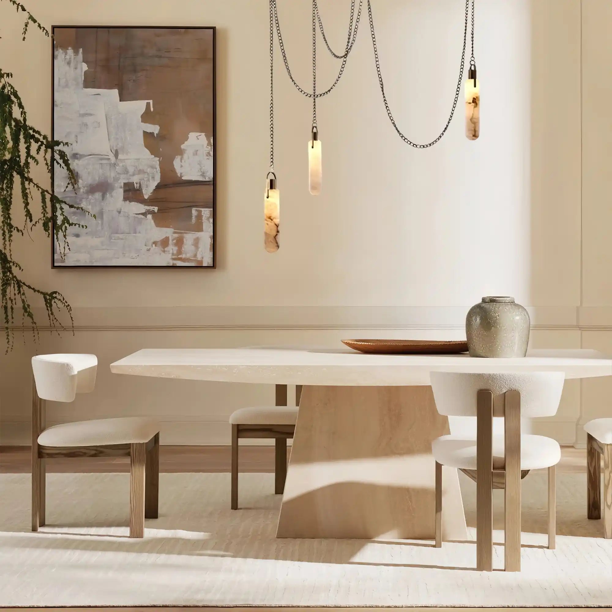 Alabaster Flint 1/2/3/5/7/9/12/15-Light LED Multi-Drop Pendant-Blushlighting