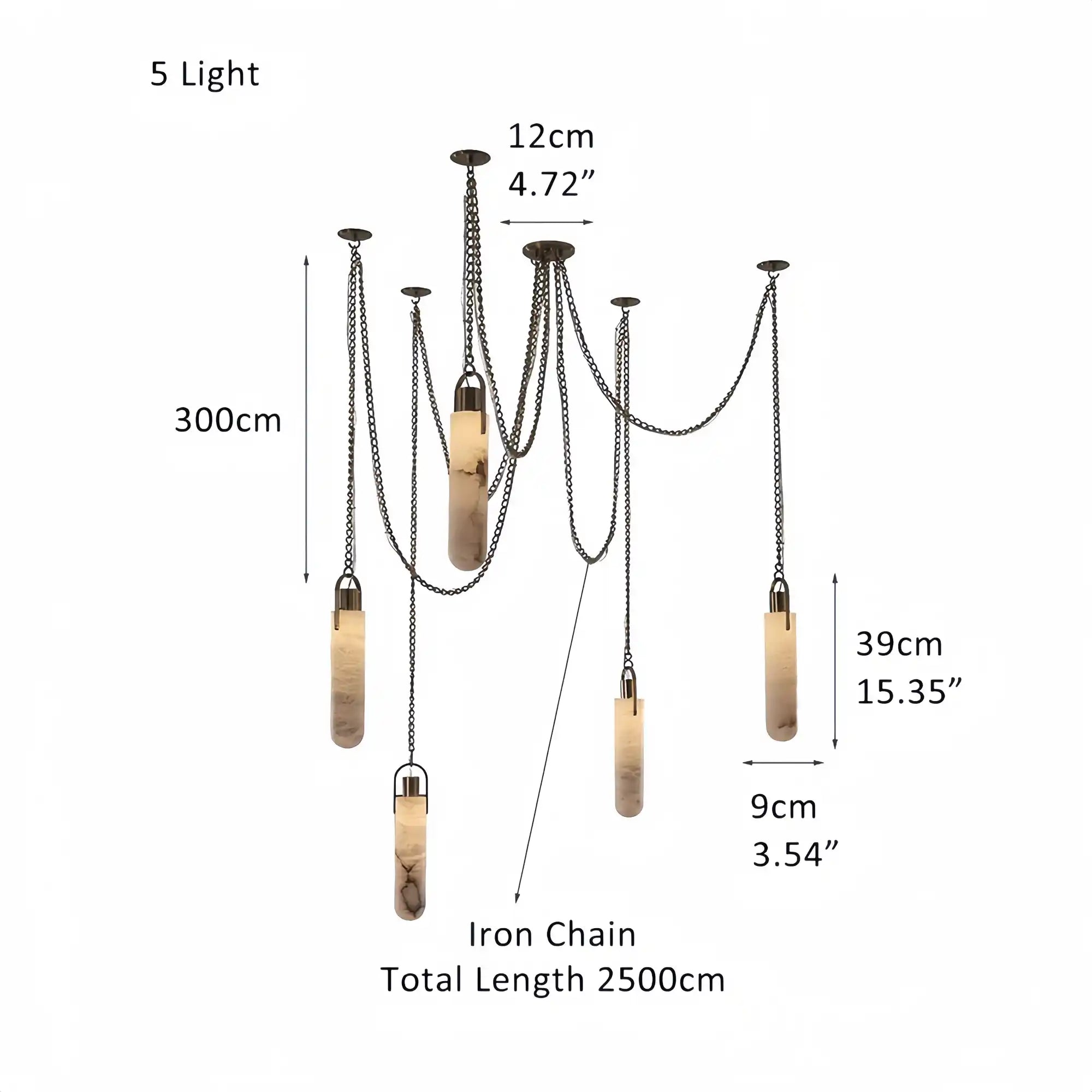 Alabaster Flint 5 Light LED Multi-Drop Pendant-Pendant for living room,Pendant for kitchen,Pendant for bathrooms,Pendant for bedrooms,Pendant for foyer,Pendant for stairways,Pendant for dining room-Blushlighting